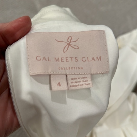 “Gal Meets Glam” faux wrap, A-line dress, sash, pockets. SZ 4. Off White - Picture 12 of 13